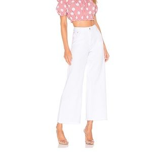 Superdown crop flare jeans in white